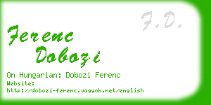 ferenc dobozi business card